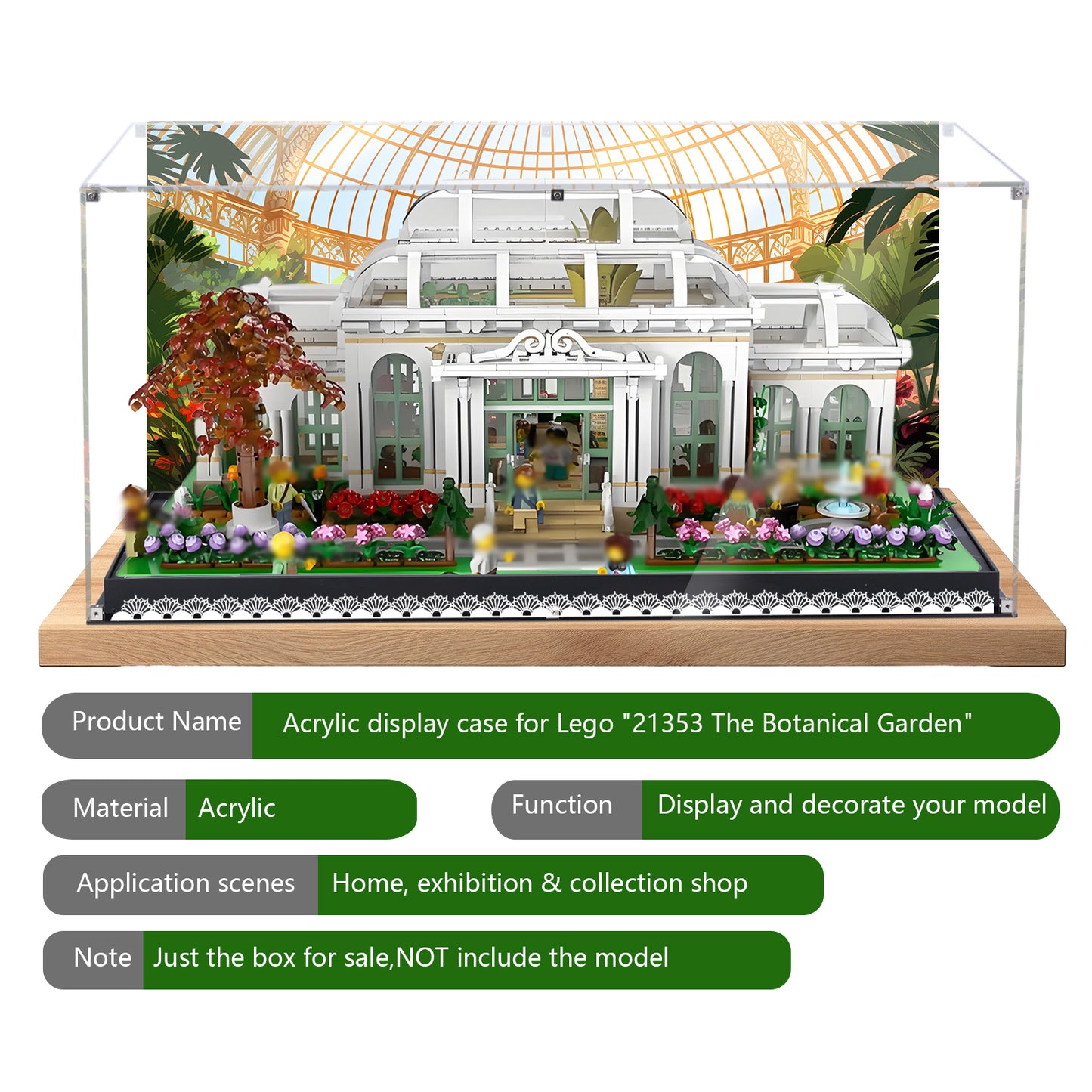 BrickArmor Display Case for LEGO 21353 Botanical Garden Building Set,Dustproof Clear Display Box Compatible with Lego 21353(Box Only，Model Not Included)