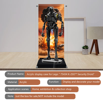 Acrylic Display Case Compatible with Lego75434 K-2SO Security Droid Building Set,Dustproof Clear Display Box Compatible with Lego75434(Box Only, Model Not Included