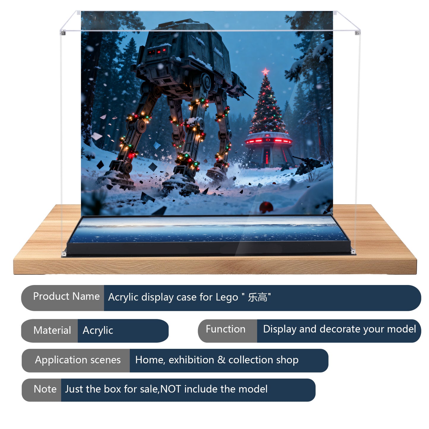 BrickArmor Display Case for LEGO 40806 Gingerbread House at-at Walker Building Set,Dustproof Clear Display Box Compatible with Lego 40806(Box Only，Model Not Included)