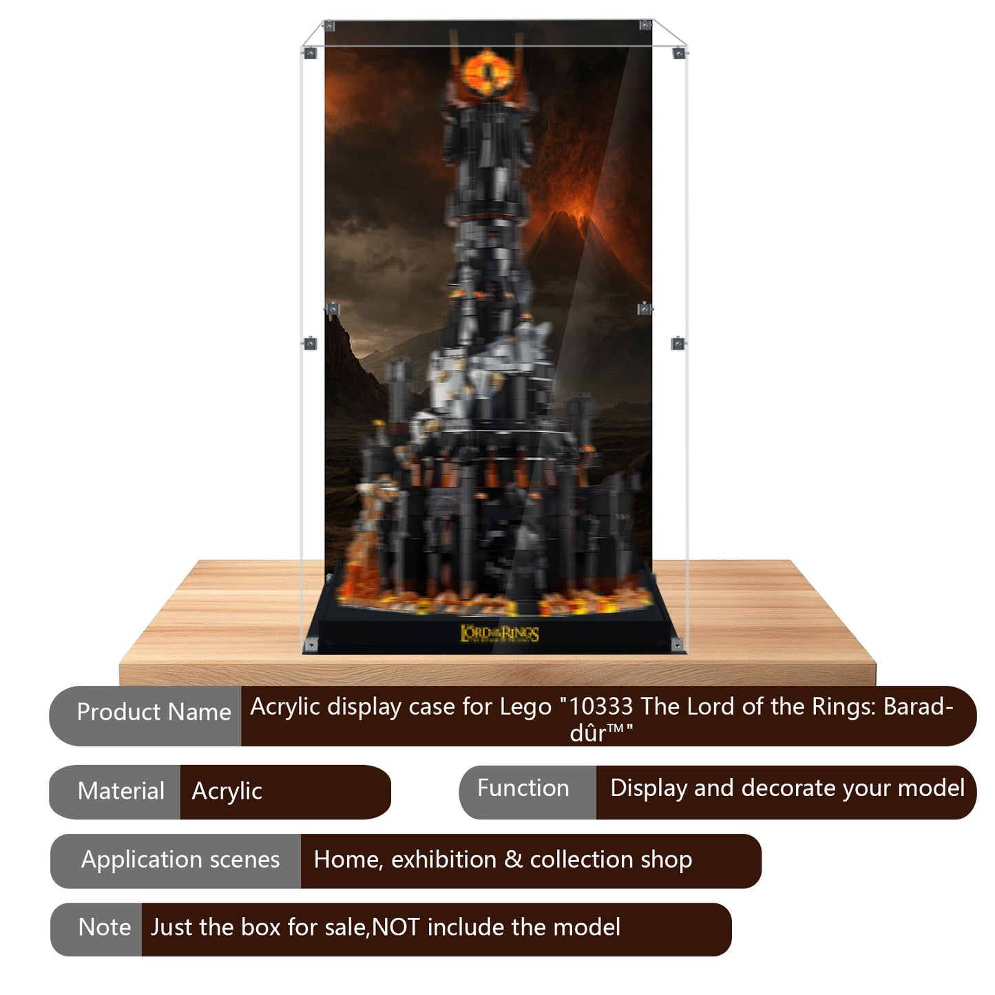 BrickArmor Display Case for LEGO 10333 The Lord of The Rings Building Set(Box Only，Model Not Included)