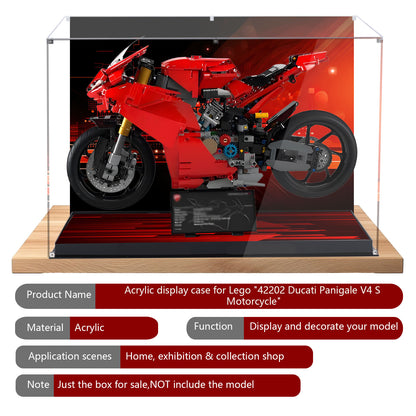 BrickArmor Display Case for LEGO 42202 Motorcycle Ducati Panigale V4 S Building Set, Dustproof Clear Display Box Compatible with Lego 42202 (Box Only，Model Not Included)