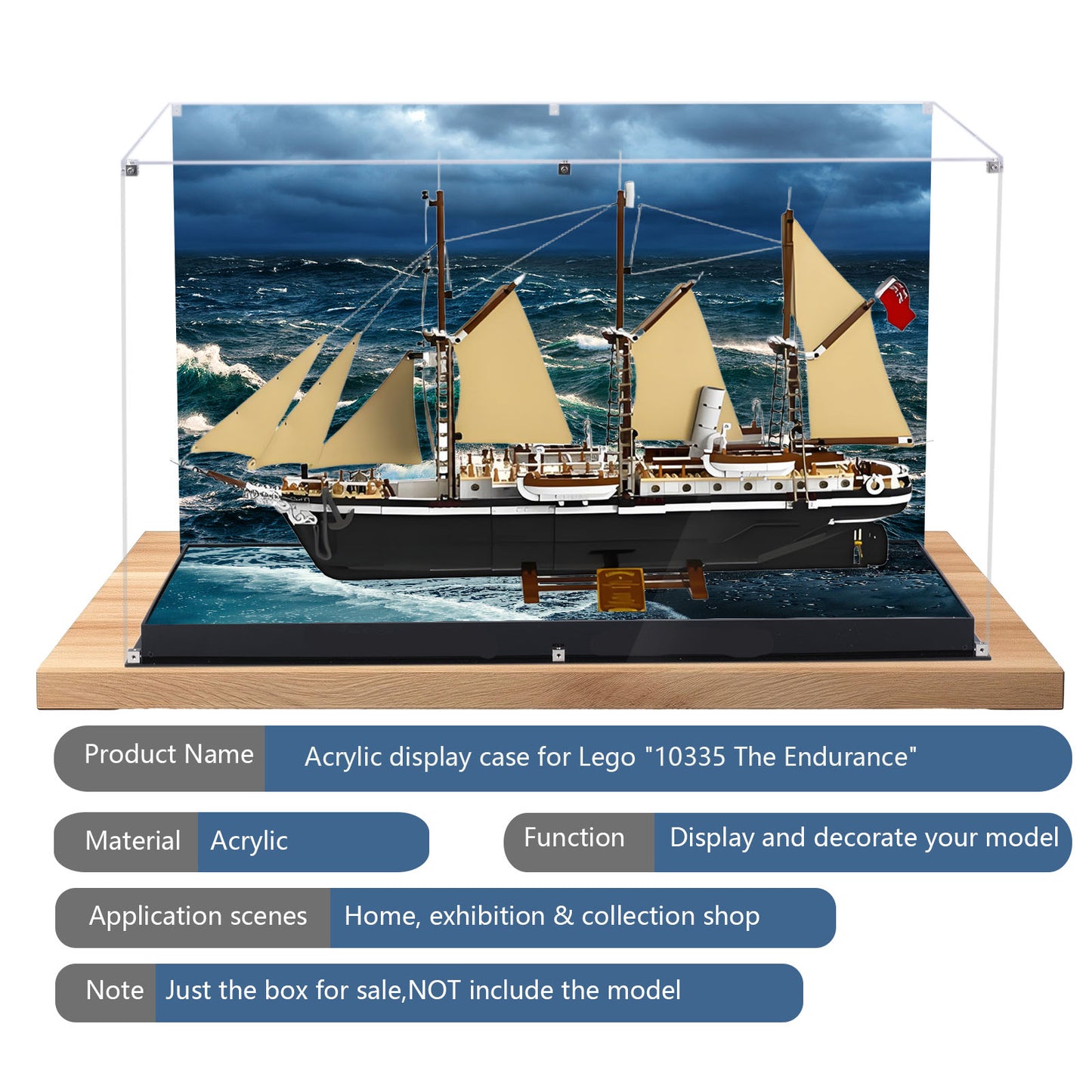 BrickArmor Display Case for LEGO 10335 The Endurance Building Set,Dustproof Clear Display Box Compatible with Lego10335(Box Only，Model Not Included)