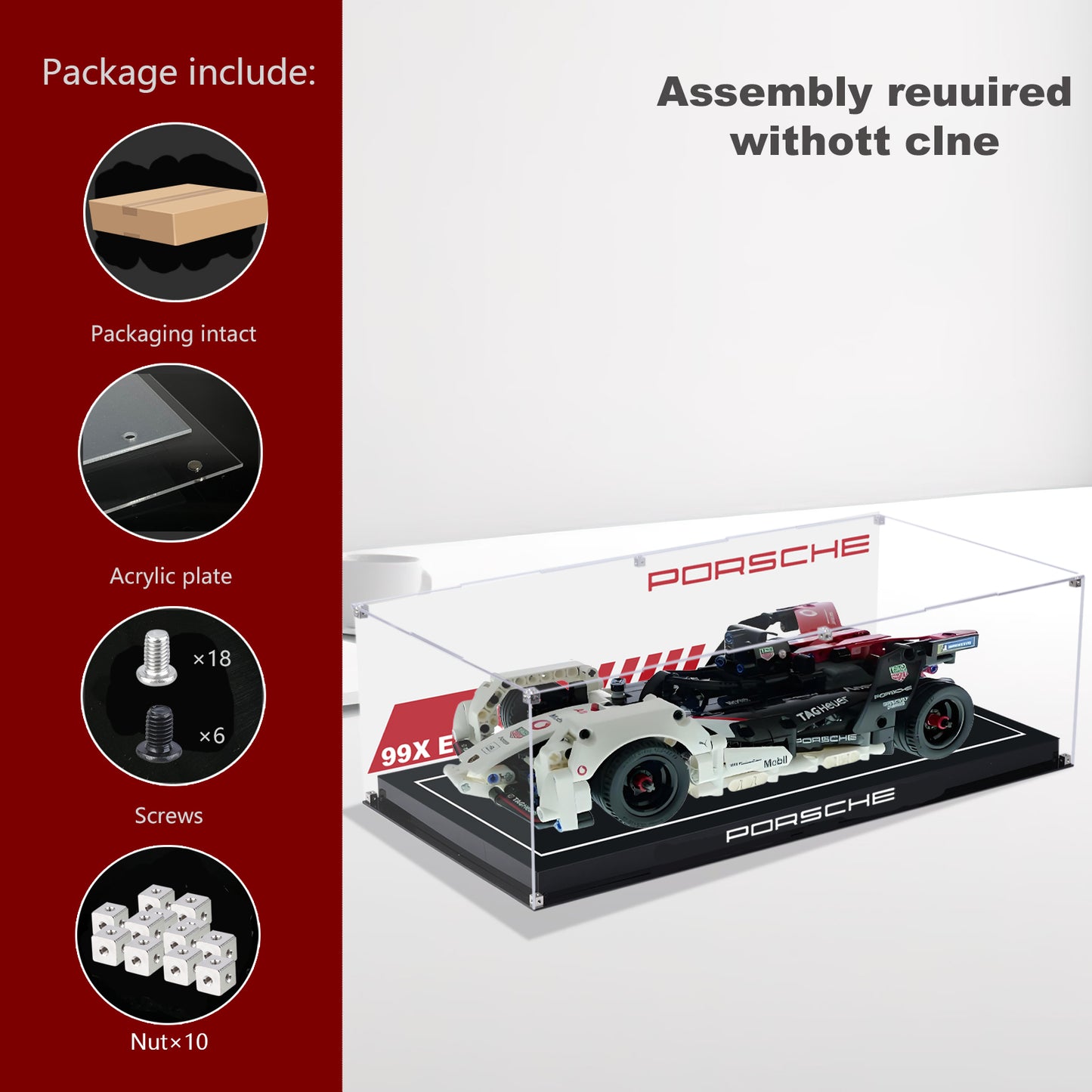 BrickArmor Display Case for LEGO Porsche Formula 42137