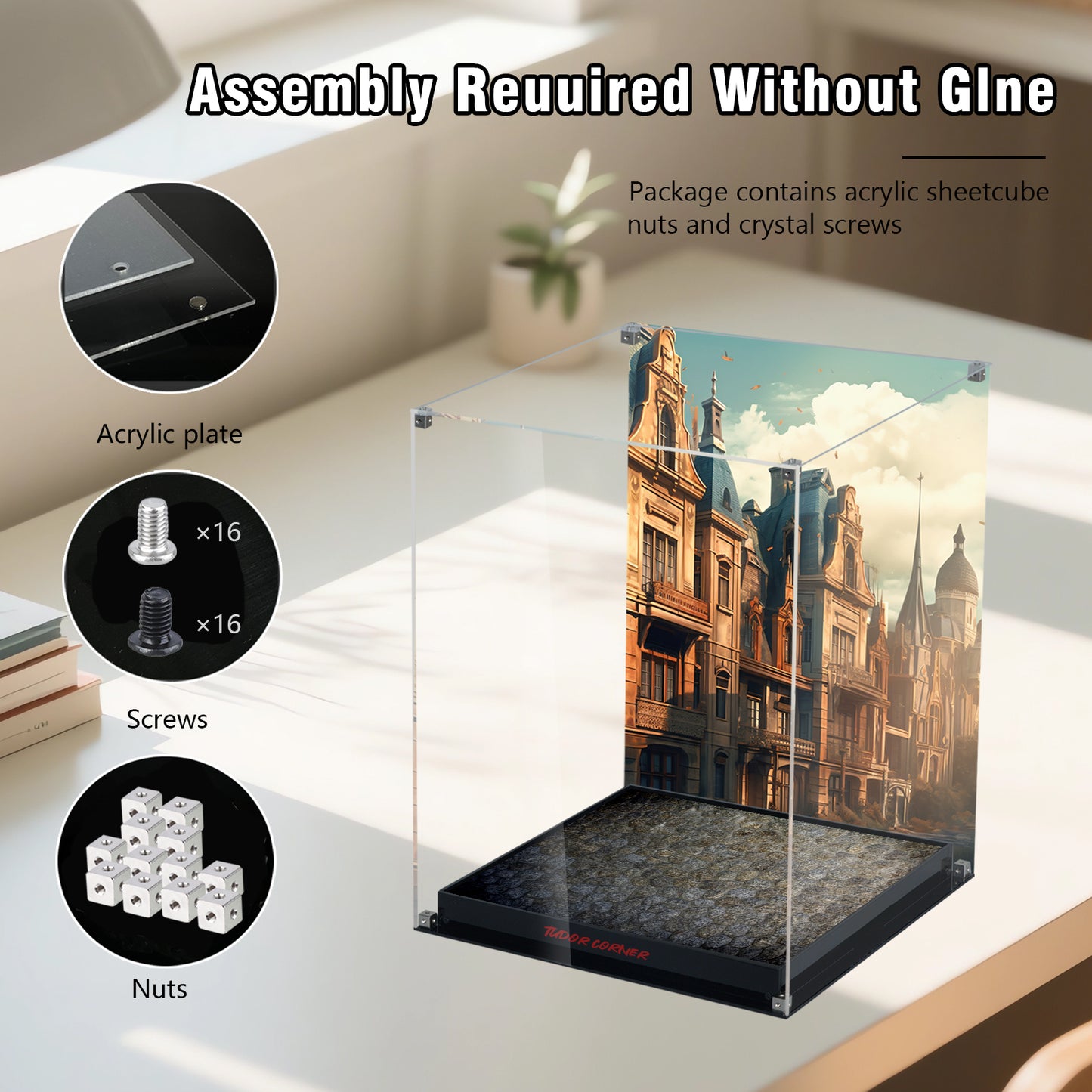 BrickArmor Display Case for LEGO 10350 Tudor Corner Building Set,Dustproof Clear Display Box Compatible with Lego 10350(Box Only，Model Not Included)