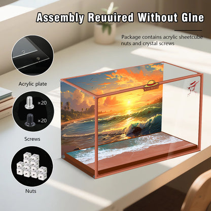 Acrylic Display Case Compatible with Lego 75640 One Piece The Baratie Floating Restaurant Collectible Set, Innovative Magnetic Front Panel Dustproof Display Box Compatible with Lego75640