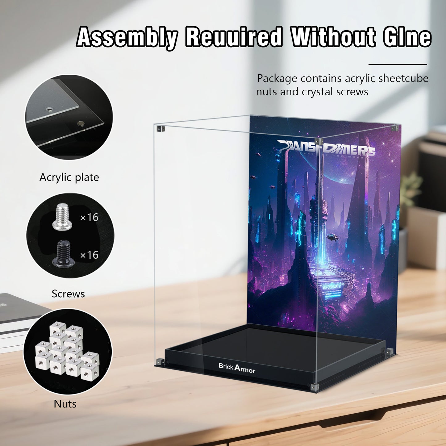 BrickArmor Display Case for LEGO Transformers Soundwave 10358 Model, Dustproof Clear Display Box Compatible with Lego 10358 (Box Only, Model Not Includ)