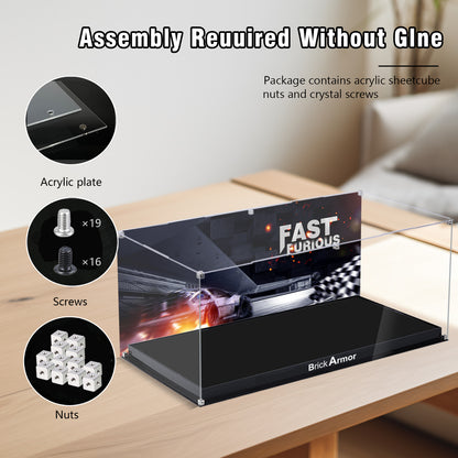 BrickArmor Display Case for LEGO Fast and Furious Technic Car Building Set,Dustproof Clear Display Box Compatible with Lego 42210 (Box Only，Model Not Included)