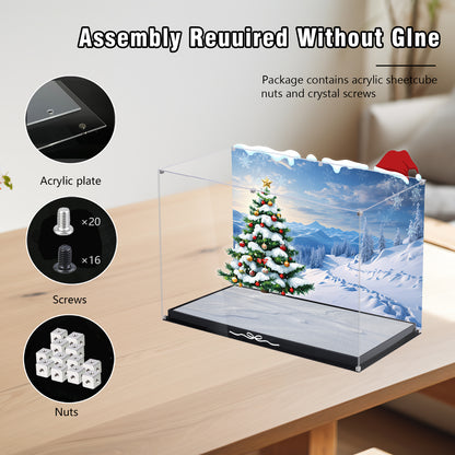 Acrylic Display Case Compatible with Lego 10339 Santa Claus Post Office Set,Innovative Magnetic Front Dustproof Display Box Compatible with Lego 10339 (Box Only, Model Not Included)