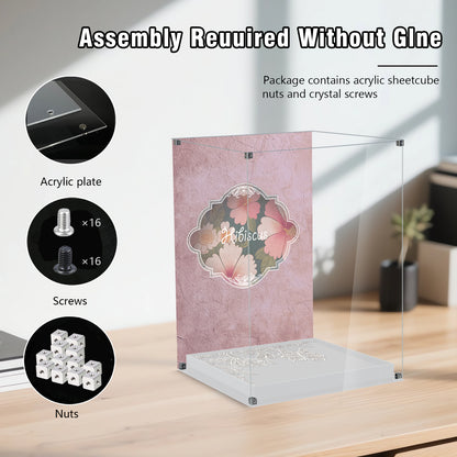 BrickArmor Display Case for LEGO 10372 Hibiscus Flowers Building Set,Dustproof Clear Display Box Compatible with Lego10372（Box Only, Model Not Included）