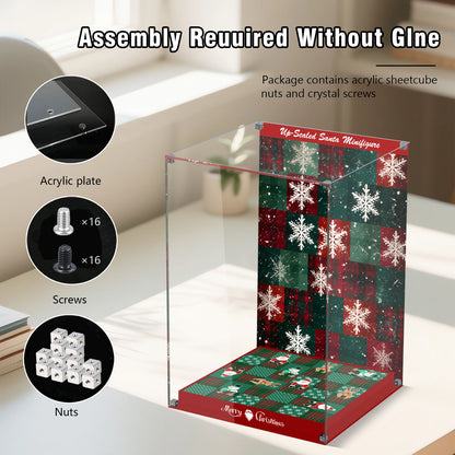 BrickArmor Display Case for LEGO 40820 Santa Minifigure Set,Innovative Magnetic Front Panel Dustproof Display Box Compatible with Lego 40820 (Only Box, Model Not Included)