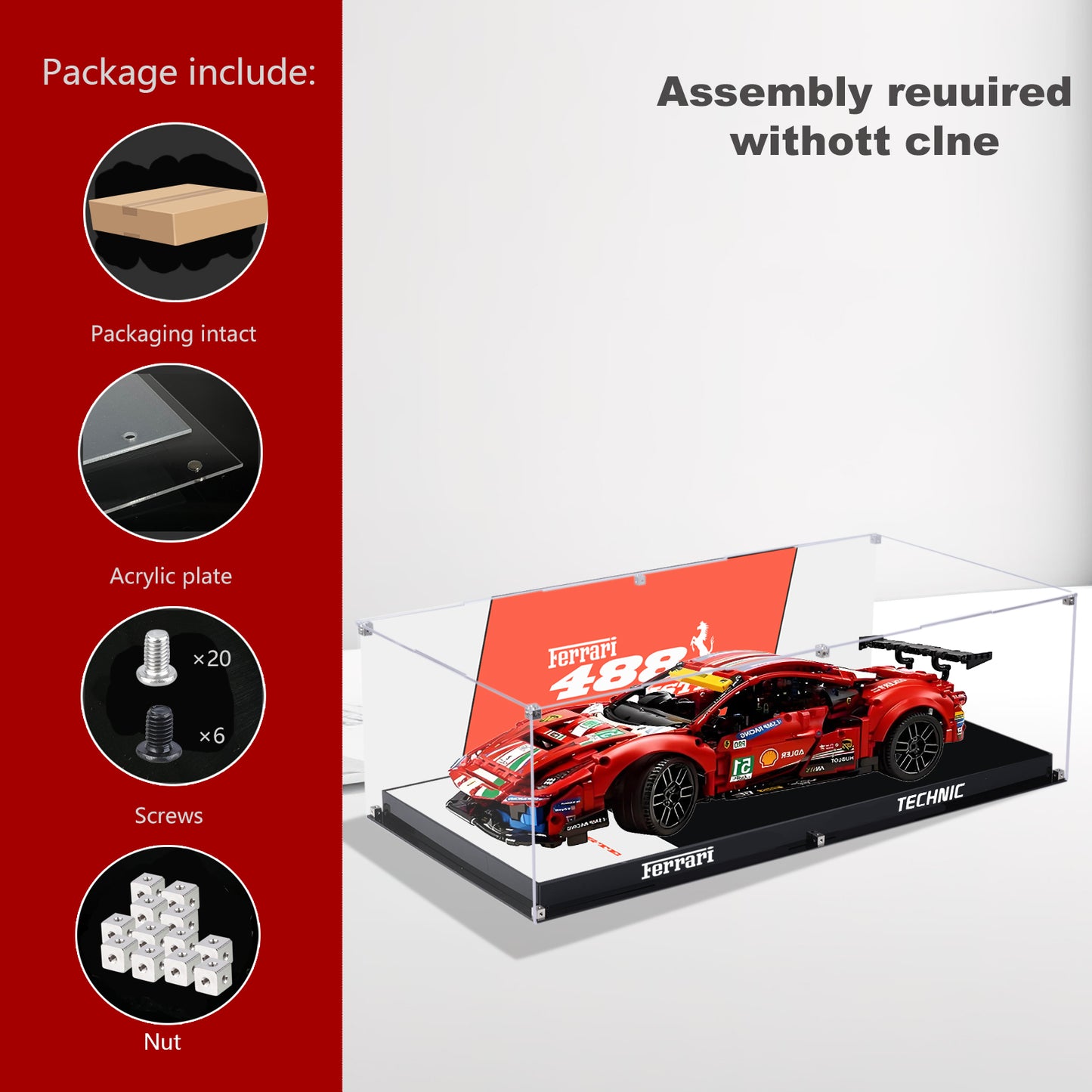 BrickArmor Display Case for LEGO Faraday 488 42125