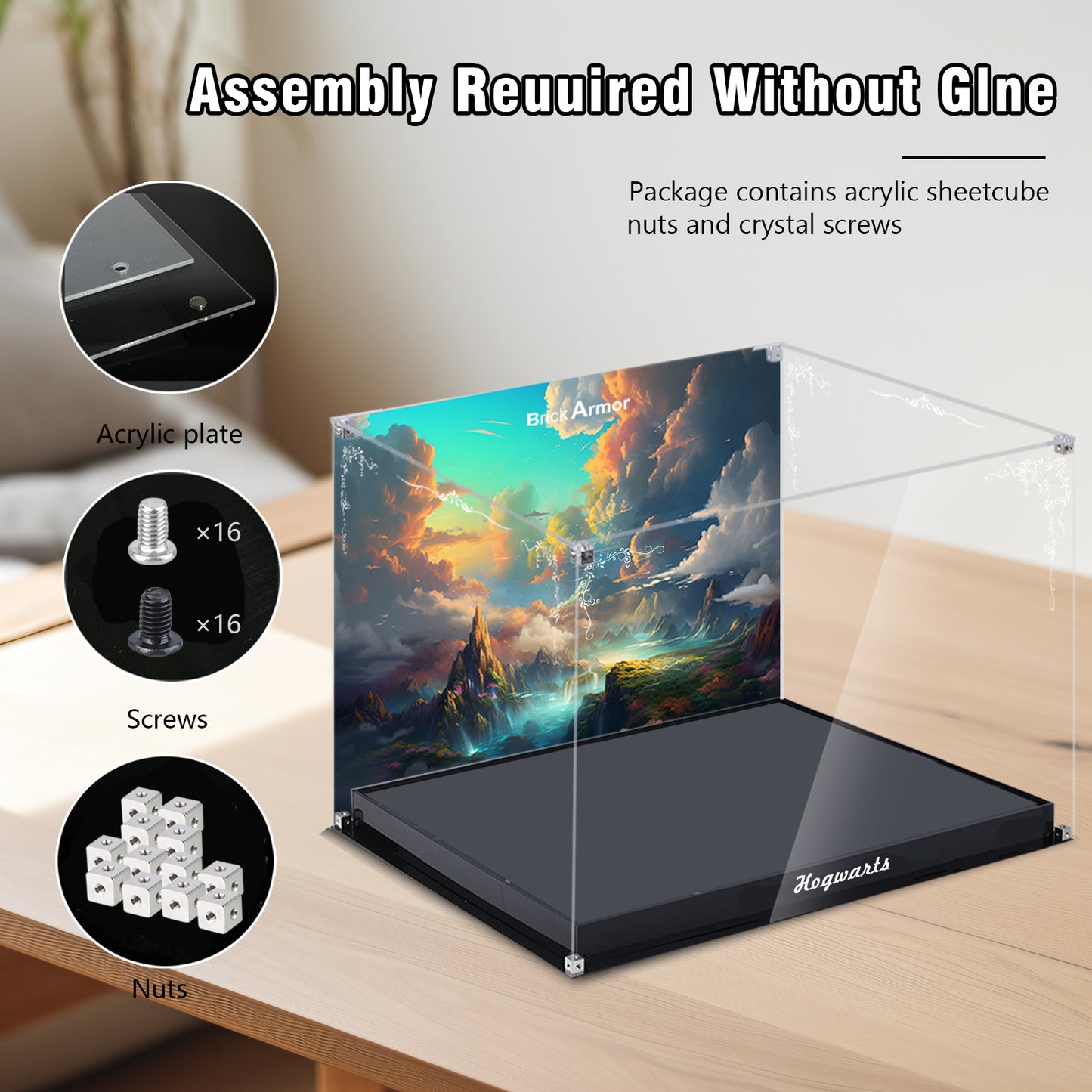 Acrylic Display Case Compatible with Lego 76419 Hogwarts Castle and Grounds Building Set，Dustproof Clear Display Box Compatible with Lego 76419 Harry Potter (Box Only，Model Not Included)