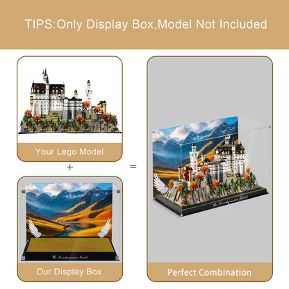 BrickArmor Display Case for LEGO 21063 Architecture Neuschwanstein Castle Building Set,Dustproof Clear Display Box Compatible with Lego21063(Box Only，Model Not Included)