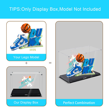 BrickArmor Display Case for LEGO 43008 Set x Nike Dunk Building Set,Dustproof Clear Display Box Compatible with Lego43008( Only Case，Model Not Included)