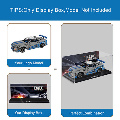 BrickArmor Display Case for LEGO Fast and Furious Technic Car Building Set,Dustproof Clear Display Box Compatible with Lego 42210 (Box Only，Model Not Included)