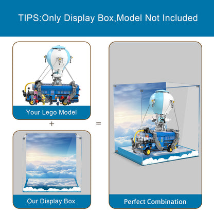 BrickArmor Display Case for LEGO 77073 Fortnite Battle Bus Set,Innovative Magnetic Front Panel Dustproof Display Box Compatible with Lego 77073 (Only Box, Model Not Included)
