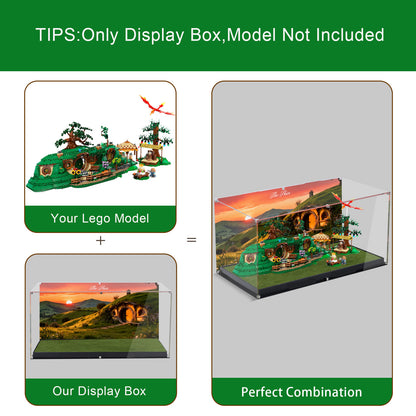 BrickArmor Display Case for LEGO 10354 Lord of The Rings: The Shire Set,Innovative Magnetic Front Panel Dustproof Display Box Compatible with Lego 10354(Only Box, Model Not Included)