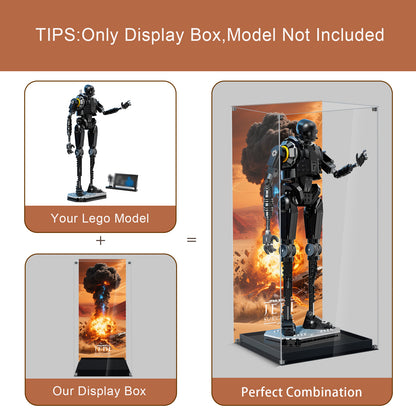 Acrylic Display Case Compatible with Lego75434 K-2SO Security Droid Building Set,Dustproof Clear Display Box Compatible with Lego75434(Box Only, Model Not Included