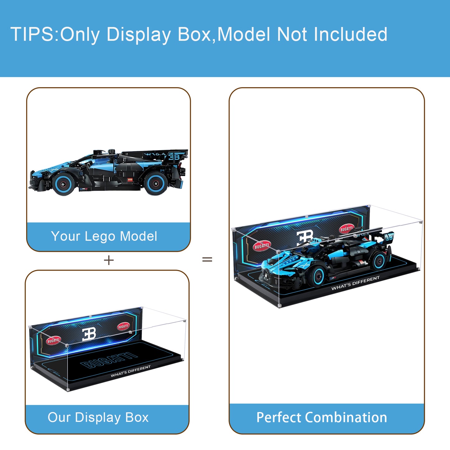 BrickArmor Display Case for LEGO Bugatti 42162