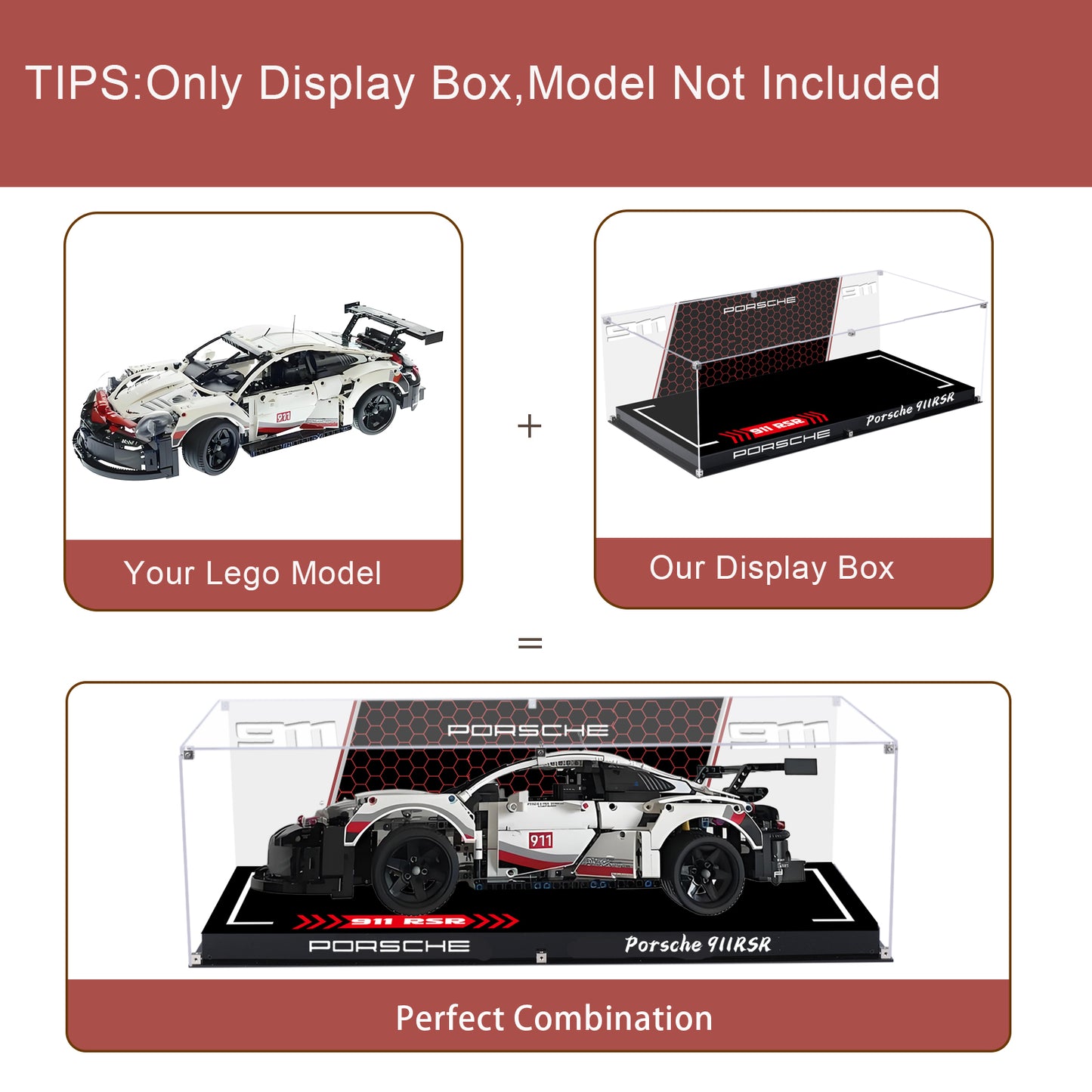 BrickArmor Display Case for LEGO Porsche 911RSR 42096