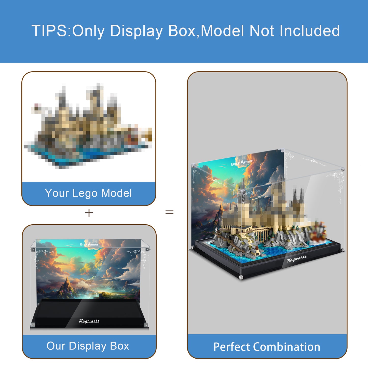 Acrylic Display Case Compatible with Lego 76419 Hogwarts Castle and Grounds Building Set，Dustproof Clear Display Box Compatible with Lego 76419 Harry Potter (Box Only，Model Not Included)