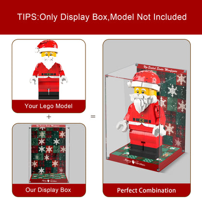BrickArmor Display Case for LEGO 40820 Santa Minifigure Set,Innovative Magnetic Front Panel Dustproof Display Box Compatible with Lego 40820 (Only Box, Model Not Included)