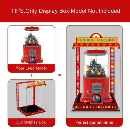 Acrylic Display Case Compatible with Lego 21358 Vending Machine Set, Creative Magnetic Front Panel, Dustproof Clear Display Box Compatible with Lego21358 Building Block(Case Only)