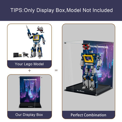 BrickArmor Display Case for LEGO Transformers Soundwave 10358 Model Dustproof Clear Display Box Compatible with Lego 10358 (Box Only, Model Not Includ)